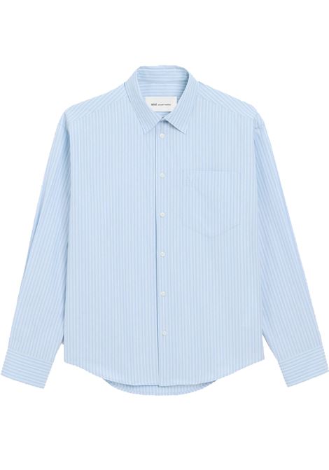 camicia adc boxy uomo azzura AMI PARIS | USH766.CO02194844